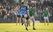 30 October 2016; Shane O’Rourke of Simonstown Gaels kicks a point despite the attention of Daragh McGovern of Donaghmore/Ashbourne during the Meath County Senior Club Football Championship Final game between Donaghmore/Ashbourne and Simonstown at Pairc Táilteann in Navan, Co. Meath. Photo by Seb Daly/Sportsfile