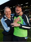 30 October 2016; Simonstown Gaels manager Colm O’Rourke, right, and kitman Jim McCabe celebrate following their team's victory during the Meath County Senior Club Football Championship Final game between Donaghmore/Ashbourne and Simonstown at Pairc Táilteann in Navan, Co. Meath. Photo by Seb Daly/Sportsfile
