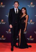 3 November 2017; Tipperary hurler Seamus Callanan with Lauren Browne upon arrival at the PwC All Stars 2017 at the Convention Centre in Dublin. Photo by Brendan Moran/Sportsfile