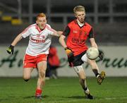 16 March 2011; Danny Savage, Down, in action against John McCullagh, Tyrone. Cadbury Ulster GAA Football Under 21 Championship Quarter-Final, Down v Tyrone, Pairc Esler, Newry, Co. Down. Picture credit: Oliver McVeigh / SPORTSFILE