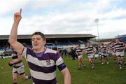 17 March 2011; Nick McCarthy, Clongowes Wood College SJ, and team-mates celebrate their side's victory. Powerade Leinster Schools Senior Cup Final, Cistercian College Roscrea v Clongowes Wood College SJ, RDS, Ballsbridge, Dublin. Picture credit: Stephen McCarthy / SPORTSFILE