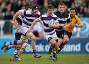 17 March 2011; David Quirke, Clongowes Wood College SJ, on his way to scoring a try. Powerade Leinster Schools Senior Cup Final, Cistercian College Roscrea v Clongowes Wood College SJ, RDS, Ballsbridge, Dublin. Picture credit: Stephen McCarthy / SPORTSFILE