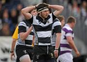 17 March 2011; Colin Moloney, Cistercian College Roscrea, shows his disappoinment after conceeding a try. Powerade Leinster Schools Senior Cup Final, Cistercian College Roscrea v Clongowes Wood College SJ, RDS, Ballsbridge, Dublin. Picture credit: Stephen McCarthy / SPORTSFILE