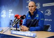 31 October 2016; Leinster backs coach Girvan Dempsey during a press conference at UCD in Belfield, Dublin. Photo by Seb Daly/Sportsfile
