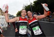 30 October 2016; Louise Lynch, left, and Patricia Wade of the An Brú AC, Co. Limerick, following the SSE Airtricity Dublin Marathon 2016 in Dublin City. 19,500 runners took to the Fitzwilliam Square start line to participate in the 37th running of the SSE Airtricity Dublin Marathon, making it the fourth largest marathon in Europe. Photo by Stephen McCarthy/Sportsfile