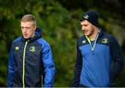 31 October 2016; Dan Leavy, left, and Sean McNulty, right, of Leinster arrive ahead of squad training at UCD in Belfield, Dublin. Photo by Seb Daly/Sportsfile
