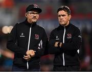 28 October 2016; Ulster director of rugby Les Kiss and assistant coach Allen Clarke during the Guinness PRO12 Round 7 match between Ulster and Munster at Kingspan Stadium, Ravenhill Park in Belfast. Photo by Stephen McCarthy/Sportsfile