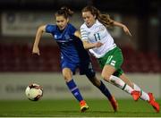 31 October 2016; Heather Payne of the Republic of Ireland in action against Sóley María Steinarsdóttir of Iceland during the UEFA European Women's U17 Championship Qualifier match between the Republic of Ireland and Iceland at Turner's Cross in Cork. Photo by Eóin Noonan/Sportsfile