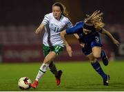 31 October 2016; Heather Payne of the Republic of Ireland in action against Sólveig Jóhannesdóttir of Iceland during the UEFA European Women's U17 Championship Qualifier match between the Republic of Ireland and Iceland at Turner's Cross in Cork. Photo by Eóin Noonan/Sportsfile