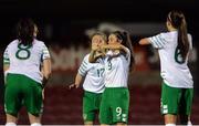 31 October 2016; Alannah McEvoy of the Republic of Ireland celebrates after scoring her side's second goal during the UEFA European Women's U17 Championship Qualifier match between the Republic of Ireland and Iceland at Turner's Cross in Cork. Photo by Eóin Noonan/Sportsfile