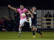 31 October 2016; Conor Whittle of Wexford Youths in action against Richard Purdy of Drogheda United during the SSE Airtricity Promotion/Relegation play-off - First leg match between Wexford Youths and Drogheda United at Ferrycarrig Park in Wexford. Photo by Matt Browne/Sportsfile