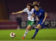 31 October 2016; Heather Payne of the Republic of Ireland in action against Sólveig Jóhannesdóttir of Iceland during the UEFA European Women's U17 Championship Qualifier match between the Republic of Ireland and Iceland at Turner's Cross in Cork. Photo by Eóin Noonan/Sportsfile