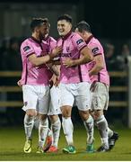 31 October 2016; Lee Chin of Wexford Youths celebrates after scoring his side's second goal against Drogheda United with his team-mates during the SSE Airtricity Promotion/Relegation play-off - First leg match between Wexford Youths and Drogheda United at Ferrycarrig Park in Wexford. Photo by Matt Browne/Sportsfile