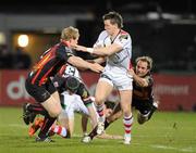 18 March 2011; Craig Gilroy, Ulster, in action against Pat Leach and Will Harries, Dragons. Celtic League, Ulster v Dragons, Ravenhill Park, Belfast, Co. Antrim. Picture credit: Oliver McVeigh / SPORTSFILE