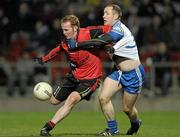19 March 2011; Brendan Coulter, Down, in action against Vincent Corey, Monaghan. Allianz Football League Division 1 Round 5, Down v Monaghan, Pairc Esler, Newry, Co. Down. Photo by Sportsfile