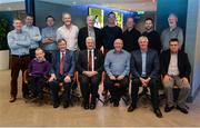 2 November 2016; The hurling selection committee for the 2016 GAA GPA All-Star Awards Sponsored by Opel, back row, from left, Philip Lanigan, Mail on Sunday, Denis Walsh, Sunday Times, Damian Lawlor, Sky Sports, Vincent Hogan, Irish Independent, Martin Breheny, Irish Independent, Karl O’Kane, Irish Daily Star, John Harrington, GAA.ie, Gordon Manning, Irish Sun, MacDara Mac Donncha, TG4. Front row, from left, Enda McEvoy, Irish Examiner, Brian Carthy, RTÉ Radio Sport, Uachtarán Chumann Lúthchleas Aogán Ó Fearghail, Seán Bán Breathnach, RTÉ Raidió na Gaeltachta, Michael Lyster, RTÉ TV Sport, and Seán Moran, Irish Times. All-Star Suite, Croke Park in Dublin. Photo by Piaras Ó Mídheach/Sportsfile