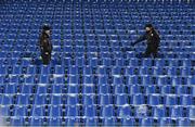 3 November 2016; A general view of two local police officers in the away seating area of the stadium before the start of the UEFA Europa League Group D Matchday 4 match between Zenit St Petersburg v Dundalk at Stadion Pertrovskiy in St Petersburg, Russia. Photo by David Maher/Sportsfile