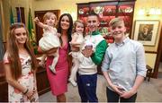 3 November 2016; Race walker Robert Heffernan with his wife Marian and children Meghan, age 13, Tara, age 19 months, Regan, age 2, and Cathal, age 11, before he is presented with the 2012 London Olympic Men's 50km Race Walk Bronze Medal at City Hall in Cork. A result of decisions in relation to six Russian athletes including racewalker Sergey Kirdyapkin who won the Gold Medal at the Olympic Games in London in 2012 smashing the 50km World Record Heffernan who finished fourth in the same race has been retrospectively awarded a Bronze following Kirdyapkin’s disqualification. Photo by Stephen McCarthy/Sportsfile