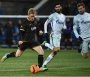 3 November 2016; Daryl Horgan of Dundalk shoots to score his side's first goal during the UEFA Europa League Group D Matchday 4 match between Zenit St Petersburg v Dundalk at Stadion Pertrovskiy in St Petersburg, Russia. Photo by David Maher/Sportsfile