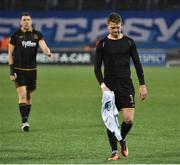 3 November 2016; A dejected Dane Massey of Dundalk after the UEFA Europa League Group D Matchday 4 match between Zenit St Petersburg v Dundalk at Stadion Pertrovskiy in St Petersburg, Russia. Photo by David Maher/Sportsfile