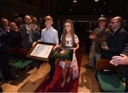 3 November 2016; Meghan, age 13, and Cathal, age 11, children of race walker Robert Heffernan before Robert was presented with the 2012 London Olympic Men's 50km Race Walk Bronze Medal by Willie O’Brien, Acting President of the OCI, at City Hall in Cork. A result of decisions in relation to six Russian athletes including racewalker Sergey Kirdyapkin who won the Gold Medal at the Olympic Games in London in 2012 smashing the 50km World Record Heffernan who finished fourth in the same race has been retrospectively awarded a Bronze following Kirdyapkin’s disqualification.  Photo by Stephen McCarthy/Sportsfile