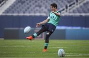 4 November 2016; Joey Carbery of Ireland practices his kicking during the team captain's run at Soldier Field in Chicago, USA. Photo by Brendan Moran/Sportsfile
