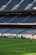 4 November 2016; Jonathan Sexton of Ireland practices his goalkicking during team captain's run at Soldier Field in Chicago, USA. Photo by Brendan Moran/Sportsfile