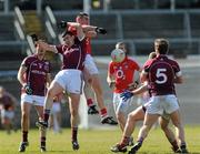 20 March 2011; Owen Concannon, Galway, contests a dropping ball with Noel O'Leary, Cork. Allianz Football League, Division 1, Round 5, Galway v Cork, Pearse Stadium, Galway. Picture credit: Ray Ryan / SPORTSFILE