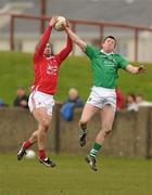 20 March 2011; Paddy Keenan, Louth, in action against Jon Cooke, Limerick. Allianz Football League Division 3 Round 5, Louth v Limerick, County Grounds, Drogheda, Co. Louth. Photo by Sportsfile