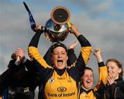 20 March 2011; DCU captain Donna English lifts the O'Connor Cup following her side's victory. O'Connor Cup Final 2011, Dublin City University v University of Ulster Jordanstown, University of Limerick, Limerick. Picture credit: Stephen McCarthy / SPORTSFILE