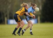 20 March 2011; Sinead Fegan, UUJ, in action against Amy McGuinness, DCU. O'Connor Cup Final 2011, Dublin City University v University of Ulster Jordanstown, University of Limerick, Limerick. Picture credit: Stephen McCarthy / SPORTSFILE