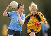 20 March 2011; Naomi McMullan, UUJ, in action against Fiona Hudson, DCU. O'Connor Cup Final 2011, Dublin City University v University of Ulster Jordanstown, University of Limerick, Limerick. Picture credit: Stephen McCarthy / SPORTSFILE