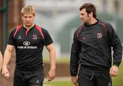 21 March 2011; Ulster's Chris Henry and Pedrie Wannenburg in action during squad training ahead of their Celtic League match against Glasgow Warriors on Friday. Ulster Rugby Squad Training, Newforge Training Ground, Belfast, Co. Antrim. Picture credit: Oliver McVeigh / SPORTSFILE