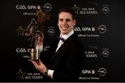4 November 2016; Mayo footballer Lee Keegan with his Footballer of the Year award at the 2016 GAA/GPA Opel All-Stars Awards at the Convention Centre in Dublin. Photo by Seb Daly/Sportsfile