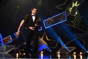 4 November 2016; Mayo footballer Lee Keegan with his footballer of the year award at the 2016 GAA/GPA Opel All-Stars Awards at the Convention Centre in Dublin. Photo by Ramsey Cardy/Sportsfile