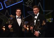 4 November 2016; Mayo footballer Lee Keegan, left, and Waterford hurler Austin Gleeson pictured with their GAA/GPA Opel All-Stars Player of the Year Awards, which were announced at the GAA/GPA Opel All-Star Awards 2016, in the Convention Centre in Dublin. Photo by Ramsey Cardy/Sportsfile