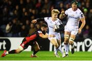 4 November 2016; Rob Lyttle of Ulster is tackled by Sean Kennedy of Edinburgh during the Guinness PRO12 Round 8 match between Edinburgh Rugby and Ulster at BT Murrayfield Stadium in Edinburgh, Scotland. Photo by Graham Stuart/Sportsfile