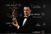 4 November 2016; Galway hurler David Burke with his award at the 2016 GAA/GPA Opel All-Stars Awards at the Convention Centre in Dublin. Photo by Seb Daly/Sportsfile