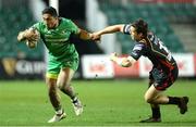 4 November 2016; Bundee Aki of Connacht is tackled by Sam Beard  of Newport Gwent Dragons during the Guinness PRO12 Round 8 match between Newport Gwent Dragons and Connacht at Rodney Parade in Newport, Wales. Photo by Gareth Everett/Sportsfile
