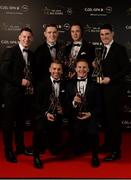 4 November 2016; Dublin footballers, clockwise from left, Philly McMahon, Brian Fenton, Dean Rock, Diarmuid Connolly and Ciarán Kilkenny and Jonny Cooper with their awards the 2016 GAA/GPA Opel All-Stars Awards at the Convention Centre in Dublin. Photo by Seb Daly/Sportsfile