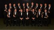 4 November 2016; Dave Sheeran, Managing Director, Opel Ireland, Uachtarán Chumann Lúthchleas Gael Aogán Ó Fearghail, Dermot Earley, GPA President, with the 2016 All-Star Football team, back row, from left, Ryan McHugh, Donegal, Ciarán Kilkenny, Dublin, Paul Geaney, Kerry, David Clarke, Mayo, Michael Quinlivan, Tipperary, Dean Rock, Dublin, Brian Fenton, Dublin, Diarmuid Connolly, Dublin, Mattie Donnelly, Tyrone, Jonny Cooper, Dublin and Peter Harte, Tyrone. Front row, from left, Colm Boyle, Mayo, Philly McMahon, Dublin, Lee Keegan, Mayo, and Brendan Harrison, Mayo, at the 2016 GAA/GPA Opel All-Stars Awards at the Convention Centre in Dublin. Photo by Seb Daly/Sportsfile