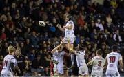 4 November 2016; Franco Van der Merwe of Ulster wins possession in a lineout during the Guinness PRO12 Round 8 match between Edinburgh Rugby and Ulster at BT Murrayfield Stadium in Edinburgh, Scotland. Photo by Graham Stuart/Sportsfile