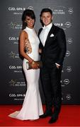 4 November 2016; Wexford hurler Lee Chin and Sarah Roche arrive for the 2016 GAA/GPA Opel All-Stars Awards at the Convention Centre in Dublin. Photo by Ramsey Cardy/Sportsfile