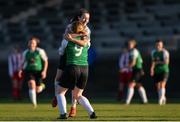 5 November 2016; Amber Barrett of Peamount celebrates with teammate Roma McLaughlin after scoring her side's third goal during the Continental Tyres Women's National League match between Cork City WFC and Peamount at Bishopstown Stadium, Cork. Photo by Eóin Noonan/Sportsfile