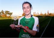 5 November 2016; Roma McLaughlin of Peamount with her player of the match award after the Continental Tyres Women's National League match between Cork City WFC and Peamount at Bishopstown Stadium, Cork. Photo by Eóin Noonan/Sportsfile