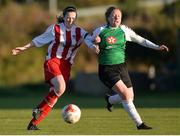 5 November 2016; Amber Barrett of Peamount in action against Ciara McNamara of Cork City WFC during the Continental Tyres Women's National League match between Cork City WFC and Peamount at Bishopstown Stadium, Cork. Photo by Eóin Noonan/Sportsfile