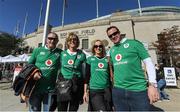 5 November 2016; Ireland supporters, from left, Charlie Daly, Geraldine O'Leary, Rachael Rigley and Dermot Rigley, all from Dublin, ahead of the International rugby match between Ireland and New Zealand at Soldier Field in Chicago, USA. Photo by Brendan Moran/Sportsfile