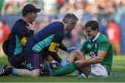 5 November 2016; Jonathan Sexton of Ireland is attended to by medical personnel during the International rugby match between Ireland and New Zealand at Soldier Field in Chicago, USA. Photo by Brendan Moran/Sportsfile