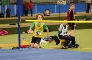 19 March 2011; Pat Loughery, Innishowen, in action during the U12 boys high jump. Woodie’s DIY National Junior Indoor Championships, Meadowbank Indoor Arena, Magherafelt, Derry. Picture credit: Oliver McVeigh / SPORTSFILE
