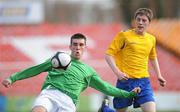 22 March 2011; Chris Kervick, left, De La Salle, Waterford, in action against Ryan O'Reilly, St Patrick's College, Cavan. Umbro FAI Schools Dr. Tony O'Neill Cup Final, St Patrick's College, Cavan v De La Salle, Waterford, Tolka Park, Drumcondra, Dublin. Picture credit: Barry Cregg / SPORTSFILE